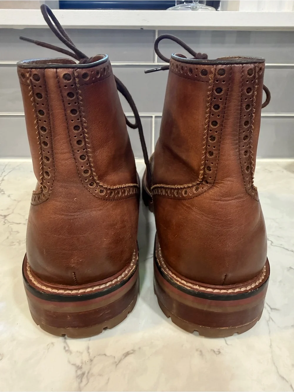 Warfield & Grand Brown Leather Wingtip Chukka Boots